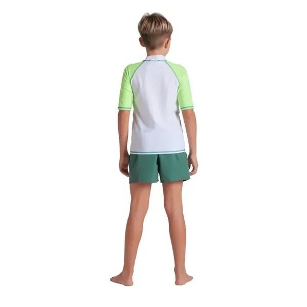 Arena Unisex Jr Παιδικό Μαγιό - Arena Rash Vest - 006295-106 - White Light Green