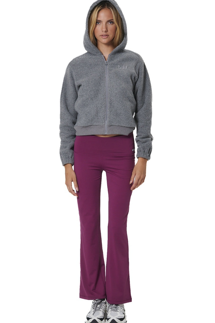 Body Action Γυναικεία sherpa Zακέτα με Kουκούλα - 071523-01-PEARL GREY