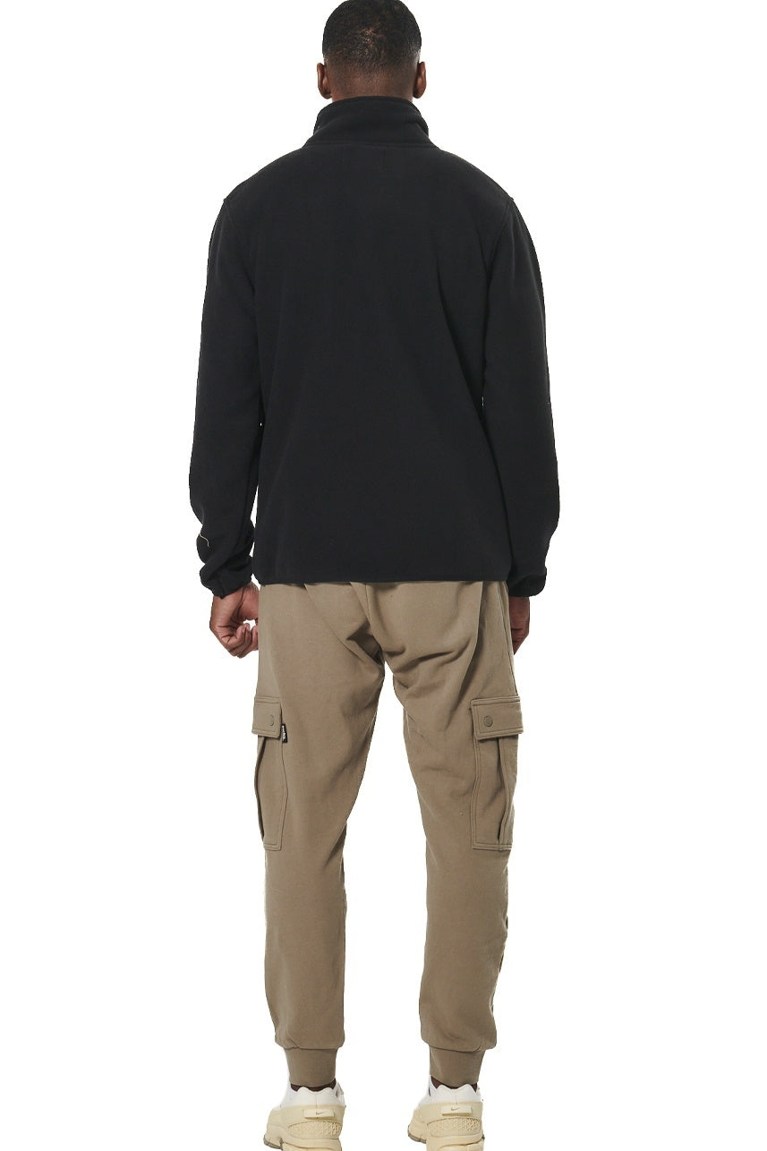 Body Action Aνδρική Boucle-Fleece Zακέτα - 073522-01-BLACK