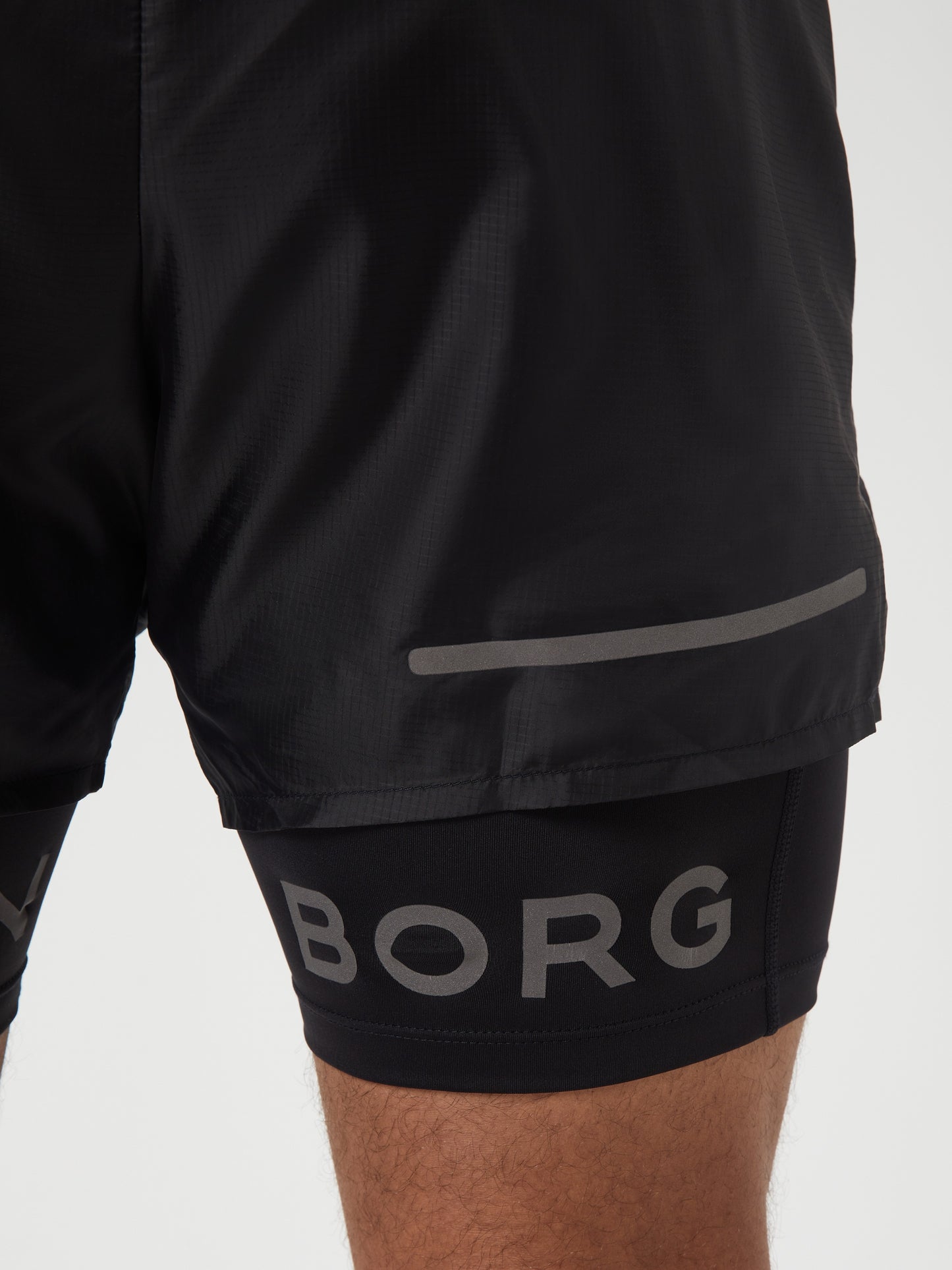 Bjorn Borg Ανδρικό Σορτς - Borg Running Shorts 2 In 1 - Black Beauty 10002202-BK001