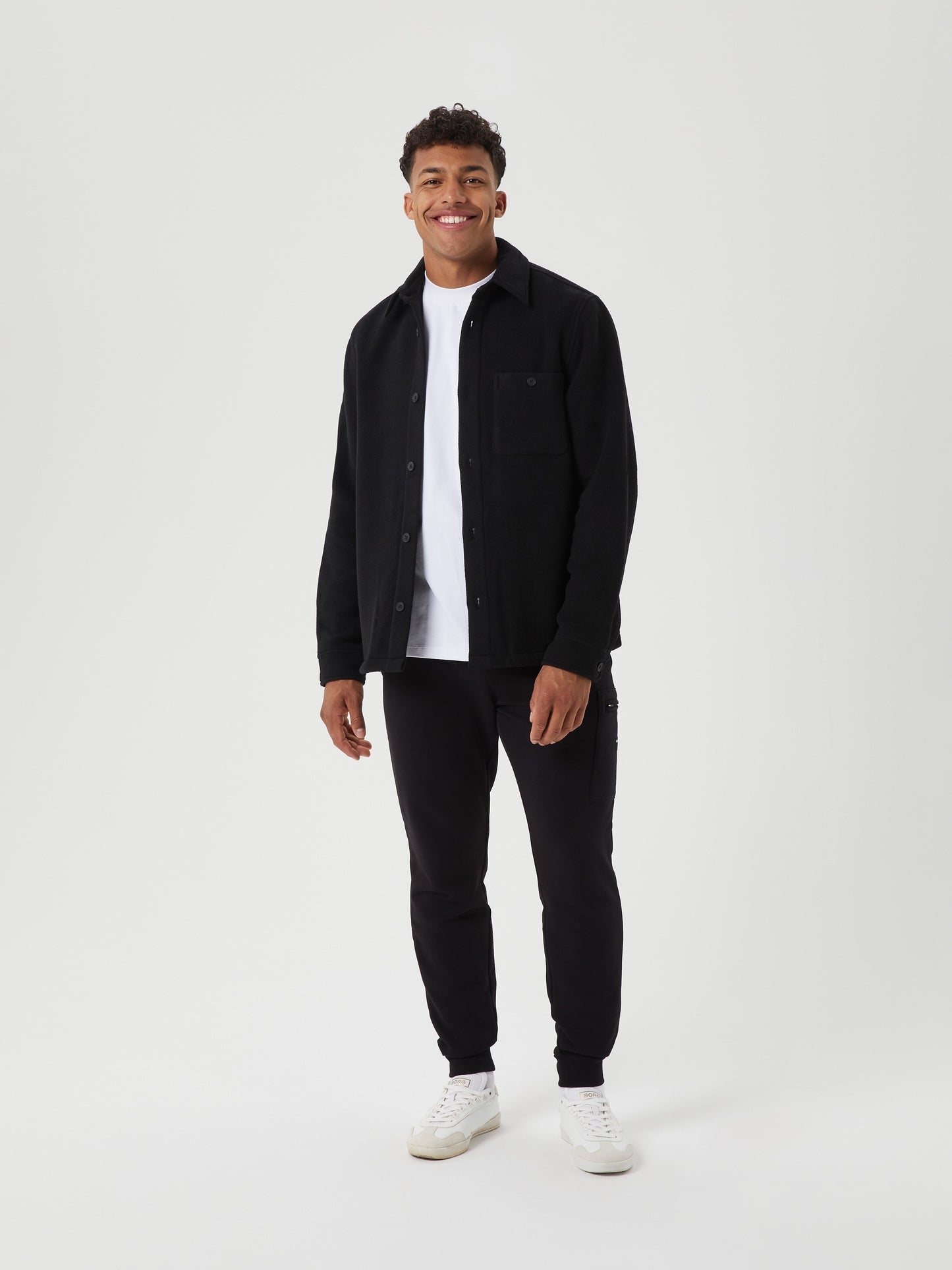 Bjorn Borg Ανδρική Πλεκτή Ζακέτα - Centre Overshirt - Black Beauty