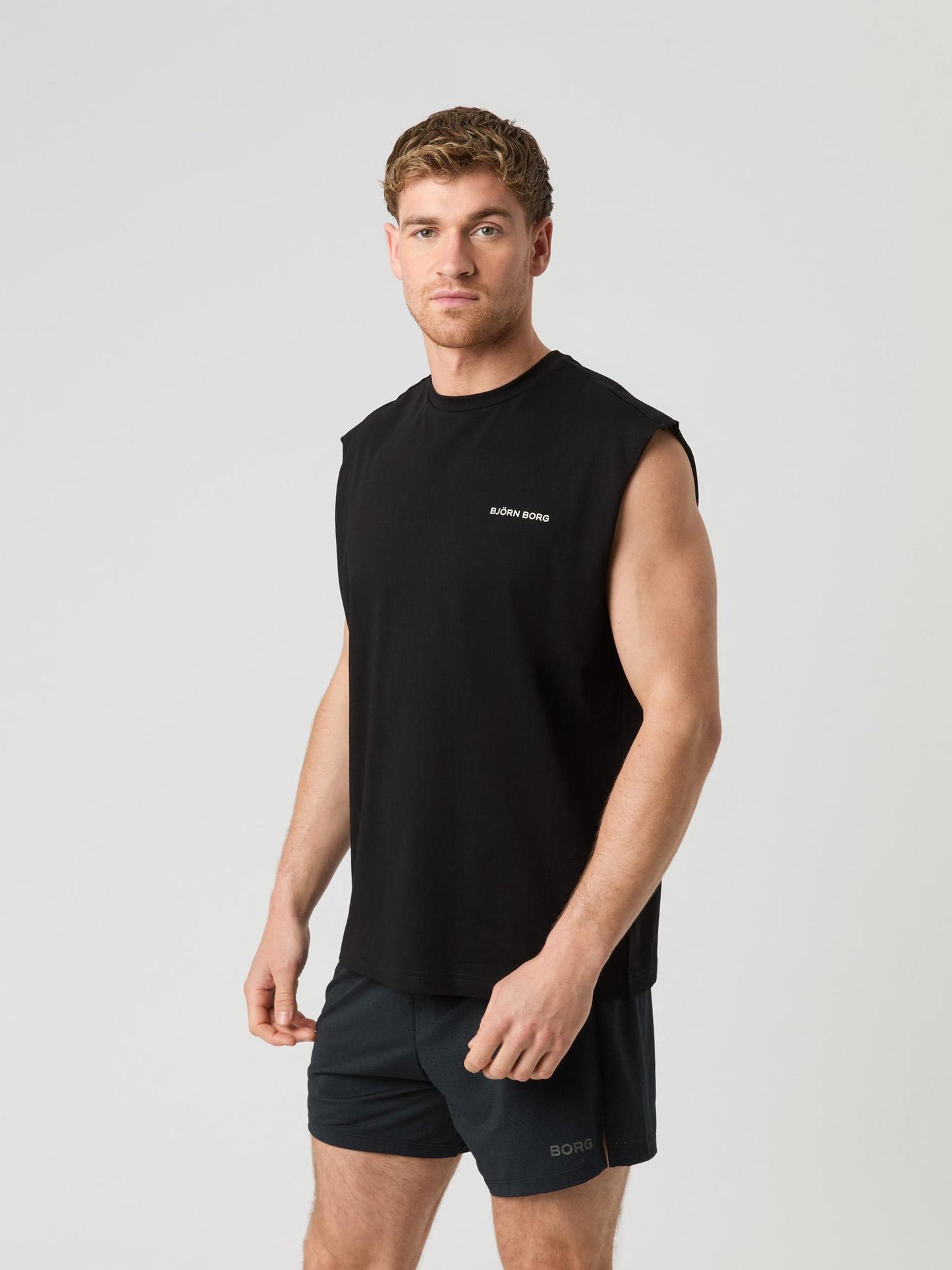 Bjorn Borg Ανδρικό Αθλητικό T-Shirt - Gym Sleeveless T-Shirt - Black Beauty