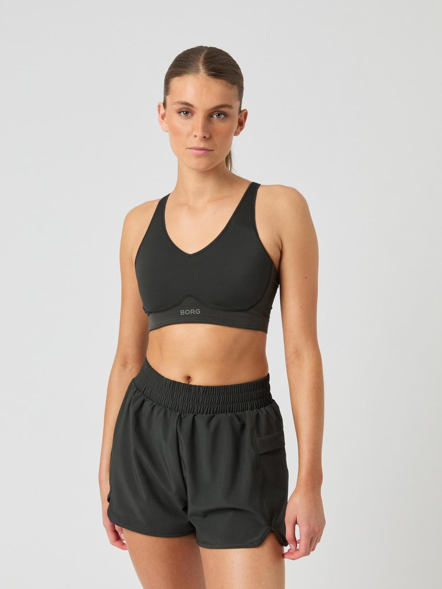 Bjorn Borg Γυναικείο Αθλητικό Μπουστάκι - Mid V Support Sports Bra - Peat