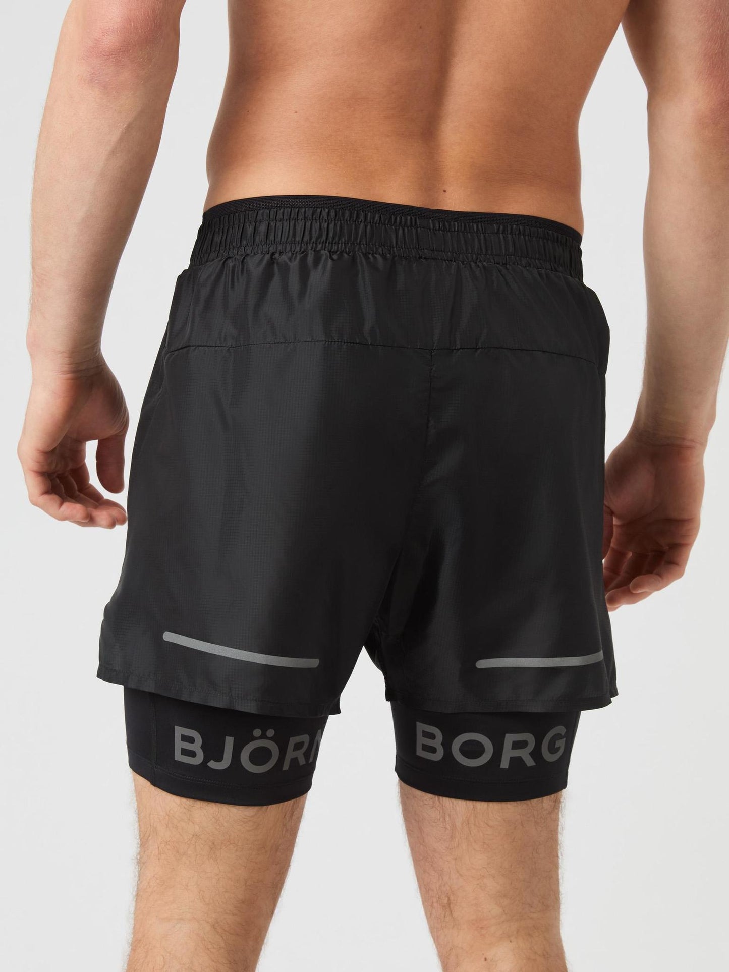Bjorn Borg Ανδρικό Σορτς - Borg Running Shorts 2 In 1 - Black Beauty 10003941-BK001