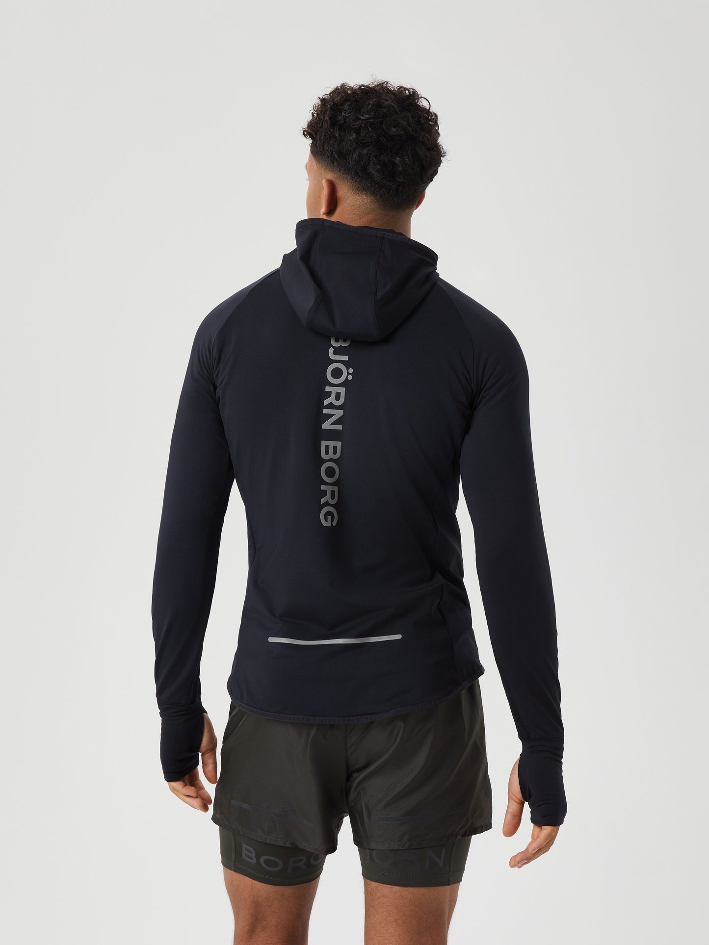 Bjorn Borg Ανδρική Αθλητική Ζακέτα - Borg Running Mid Layer Hood - Black Beauty