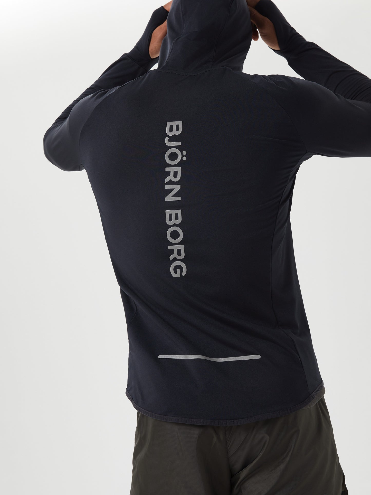 Bjorn Borg Ανδρική Αθλητική Ζακέτα - Borg Running Mid Layer Hood - Black Beauty