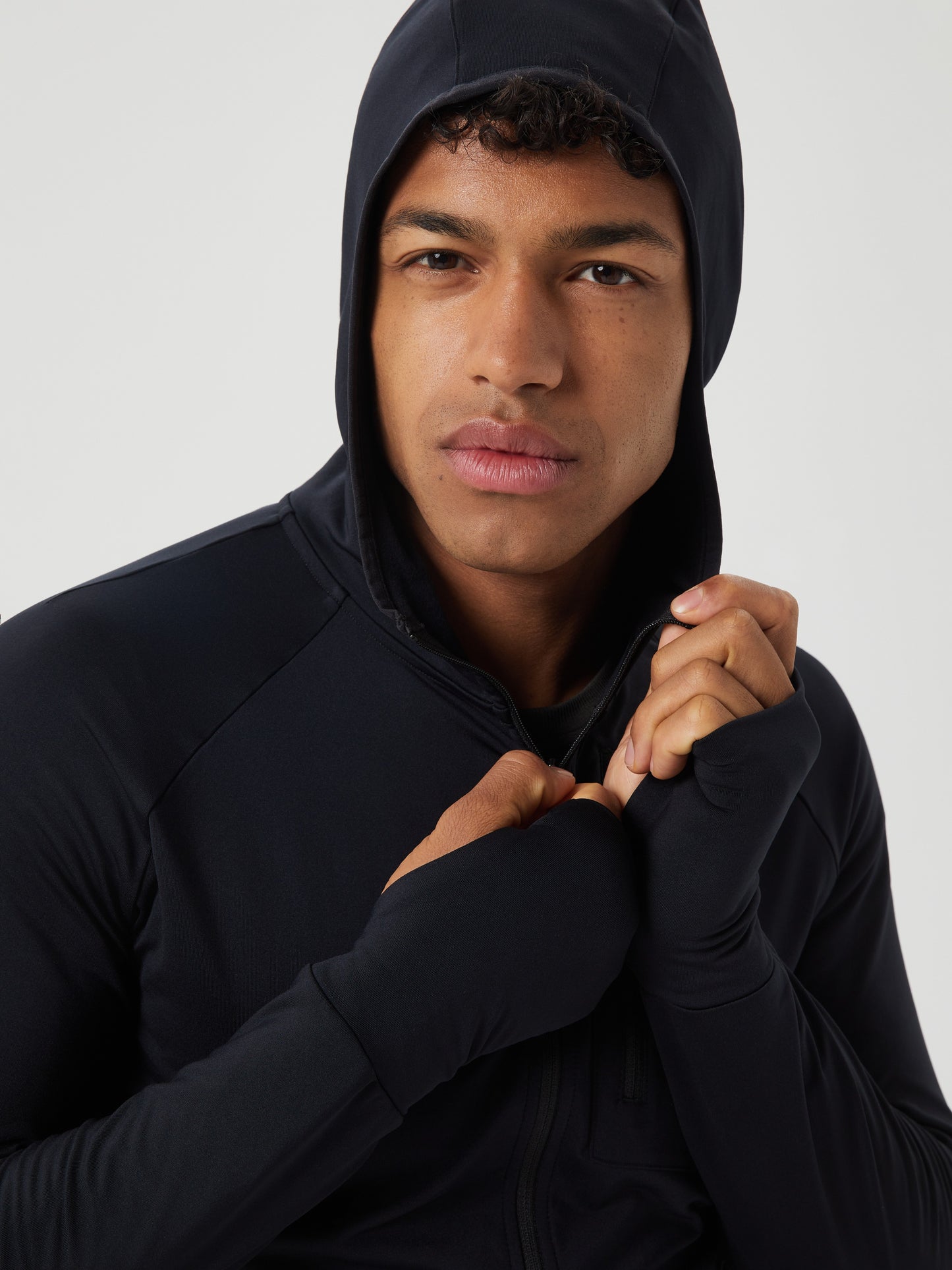 Bjorn Borg Ανδρική Αθλητική Ζακέτα - Borg Running Mid Layer Hood - Black Beauty