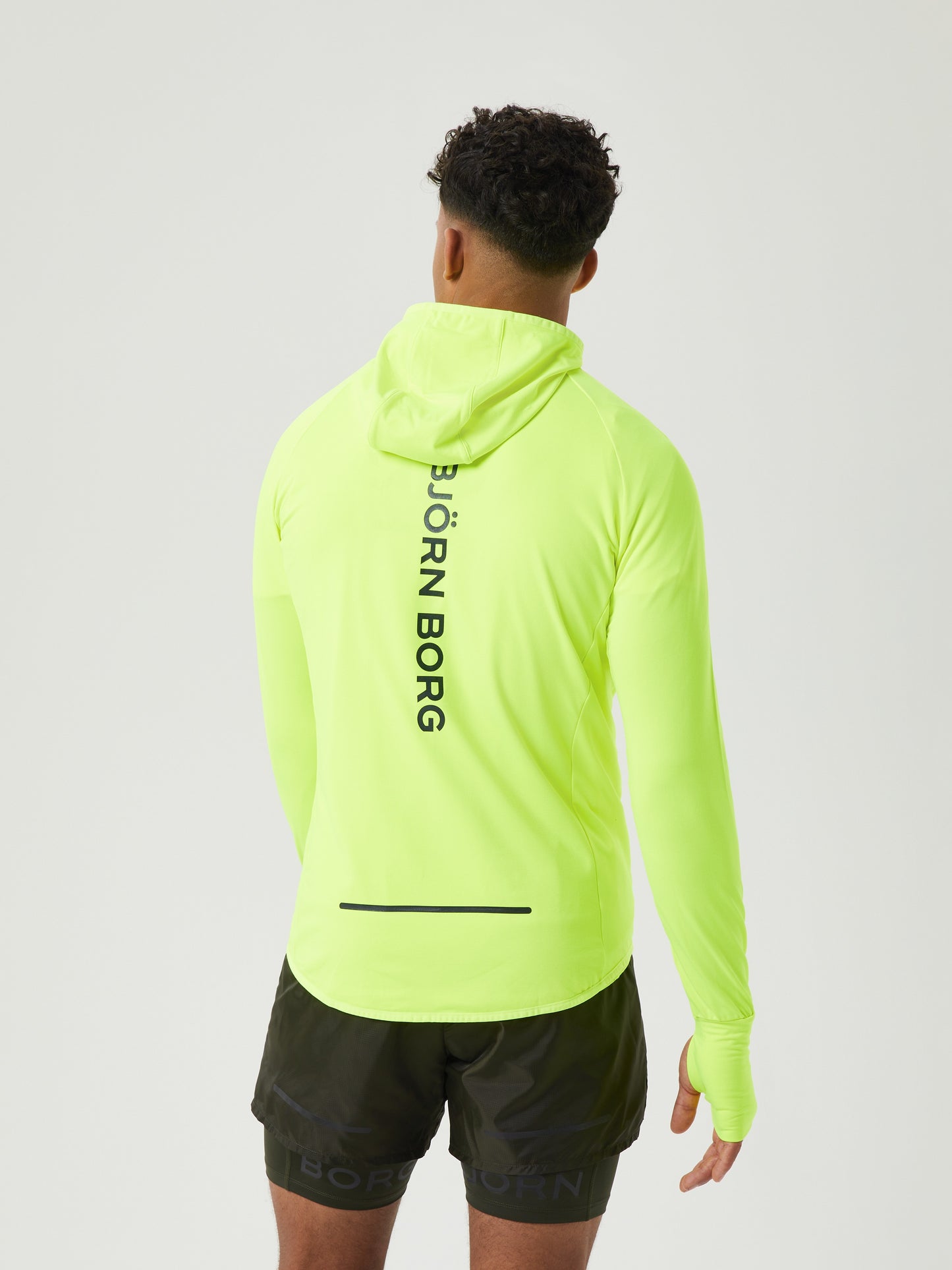 Bjorn Borg Ανδρική Αθλητική Ζακέτα - Borg Running Mid Layer Hood - Safety Yellow