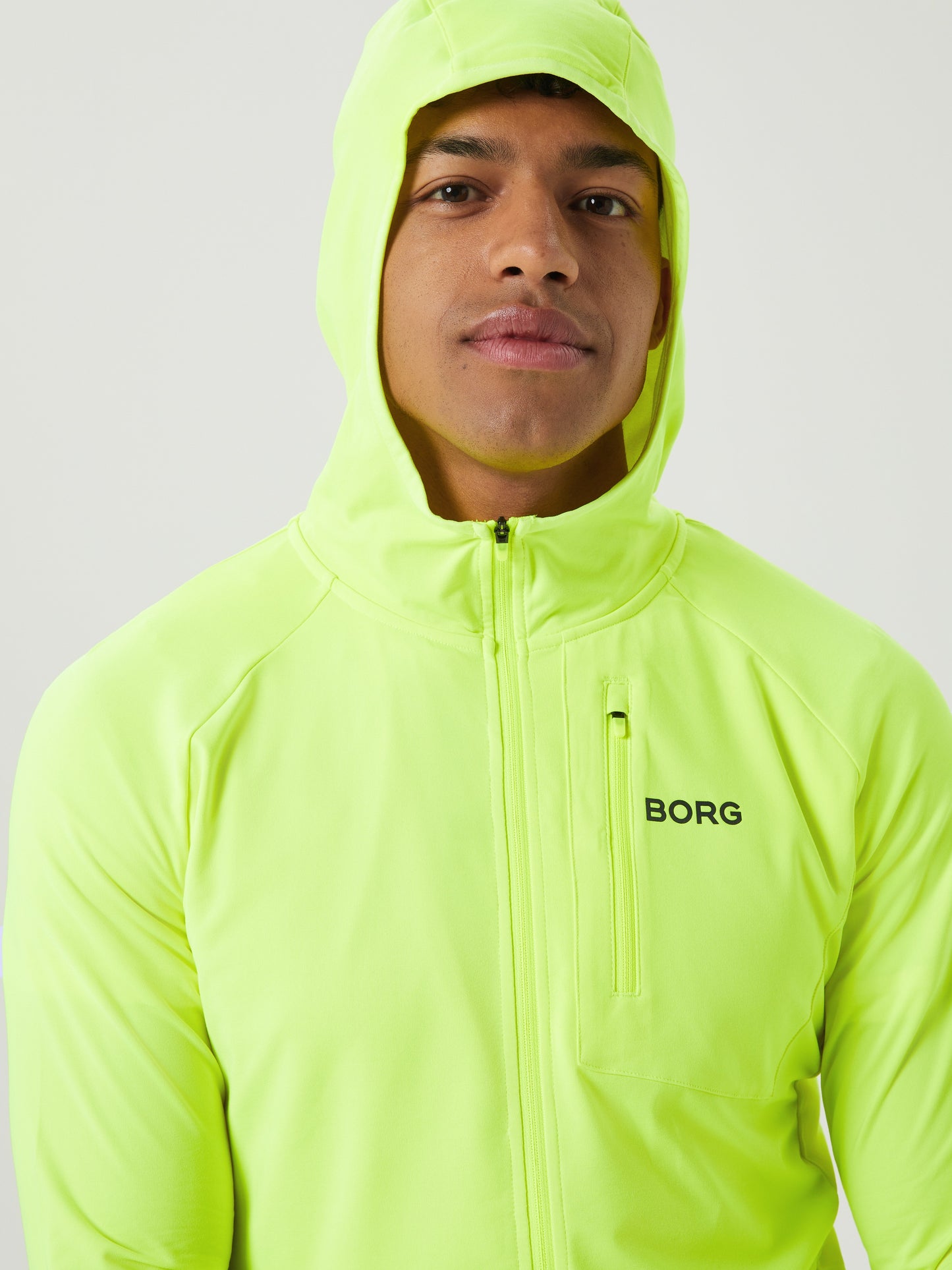 Bjorn Borg Ανδρική Αθλητική Ζακέτα - Borg Running Mid Layer Hood - Safety Yellow
