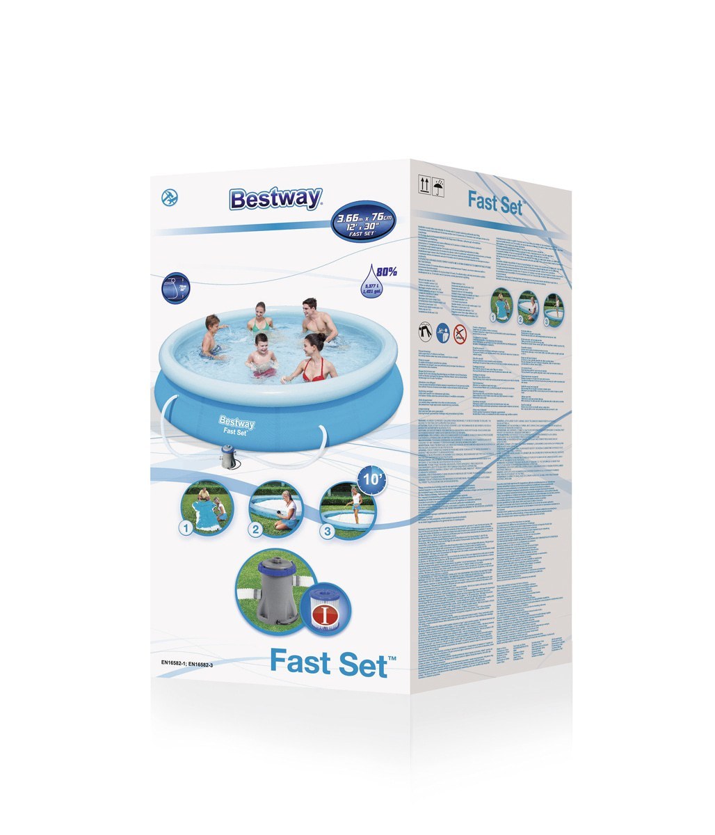 Best Way Φουσκωτή Πισίνα Στρογγυλή - Fast Set Pool Set 366X76cm - 15539