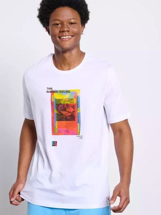 BodyTalk Ανδρικό κοντομάνικο t-shirt CO-ORDS SURFS UP - 1241-956628-00211 - Εκρού - E