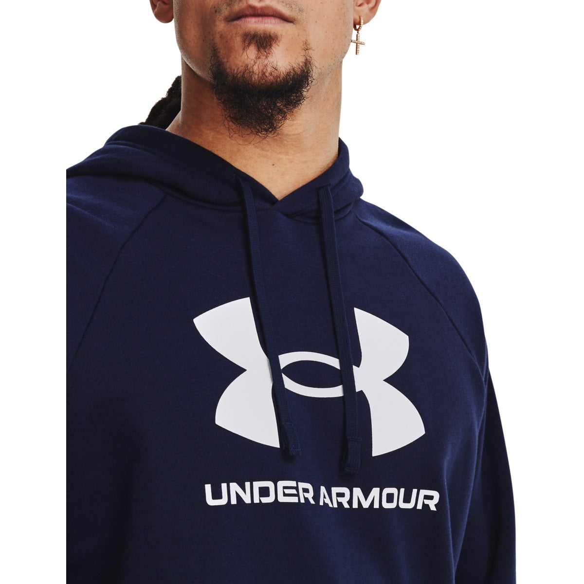 Under Armour Ανδρικό Φούτερ Με Κουκούλα - UA Rival Fleece - 1379758-410 - Midnight Navy / White