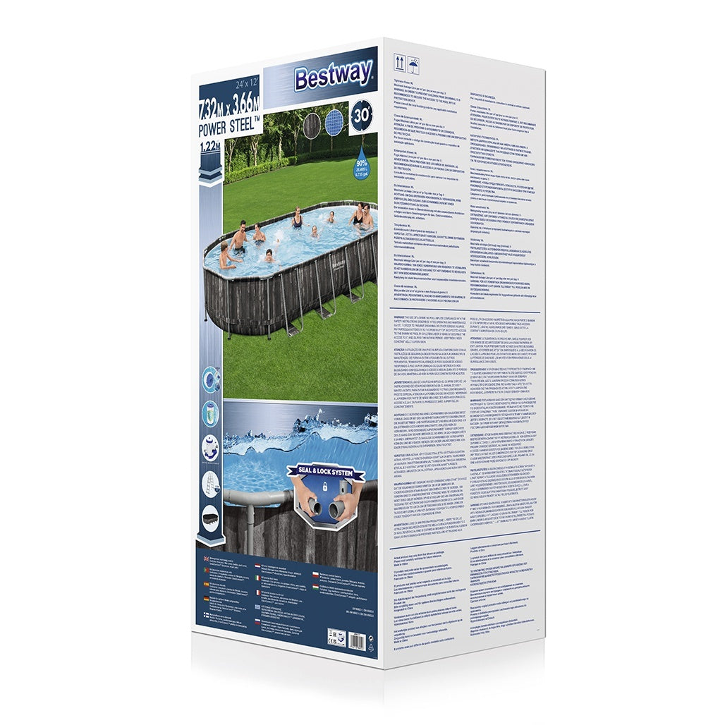 Bestway Πισίνα με ενισχυμένη κατασκευή - 5611T Power Steel 732X366X122CM - 15786 - Grey