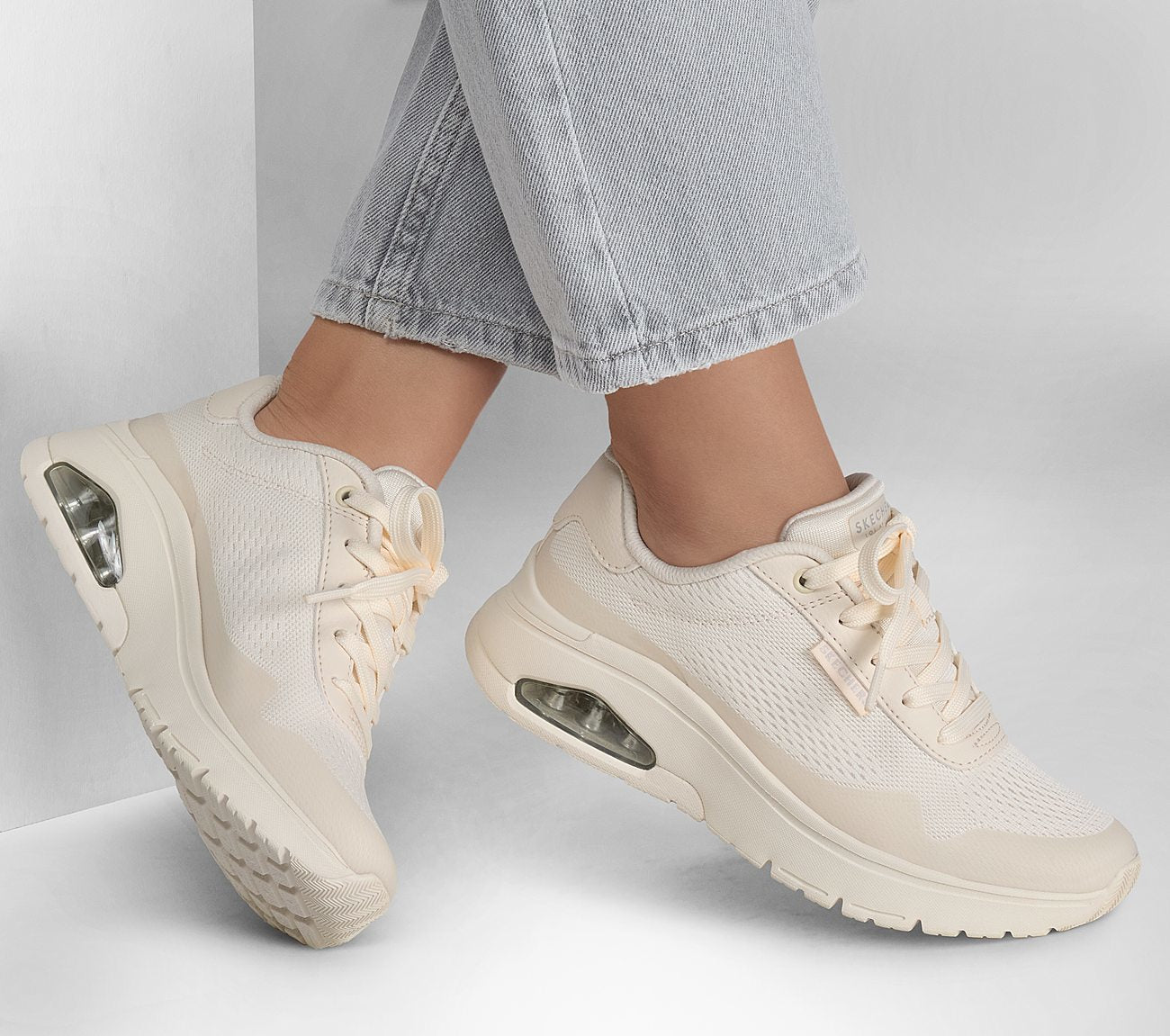 Skechers Παπούτσι Γυναικείο - Uno Flex - Spring On Air 177794-OFWT WHITE