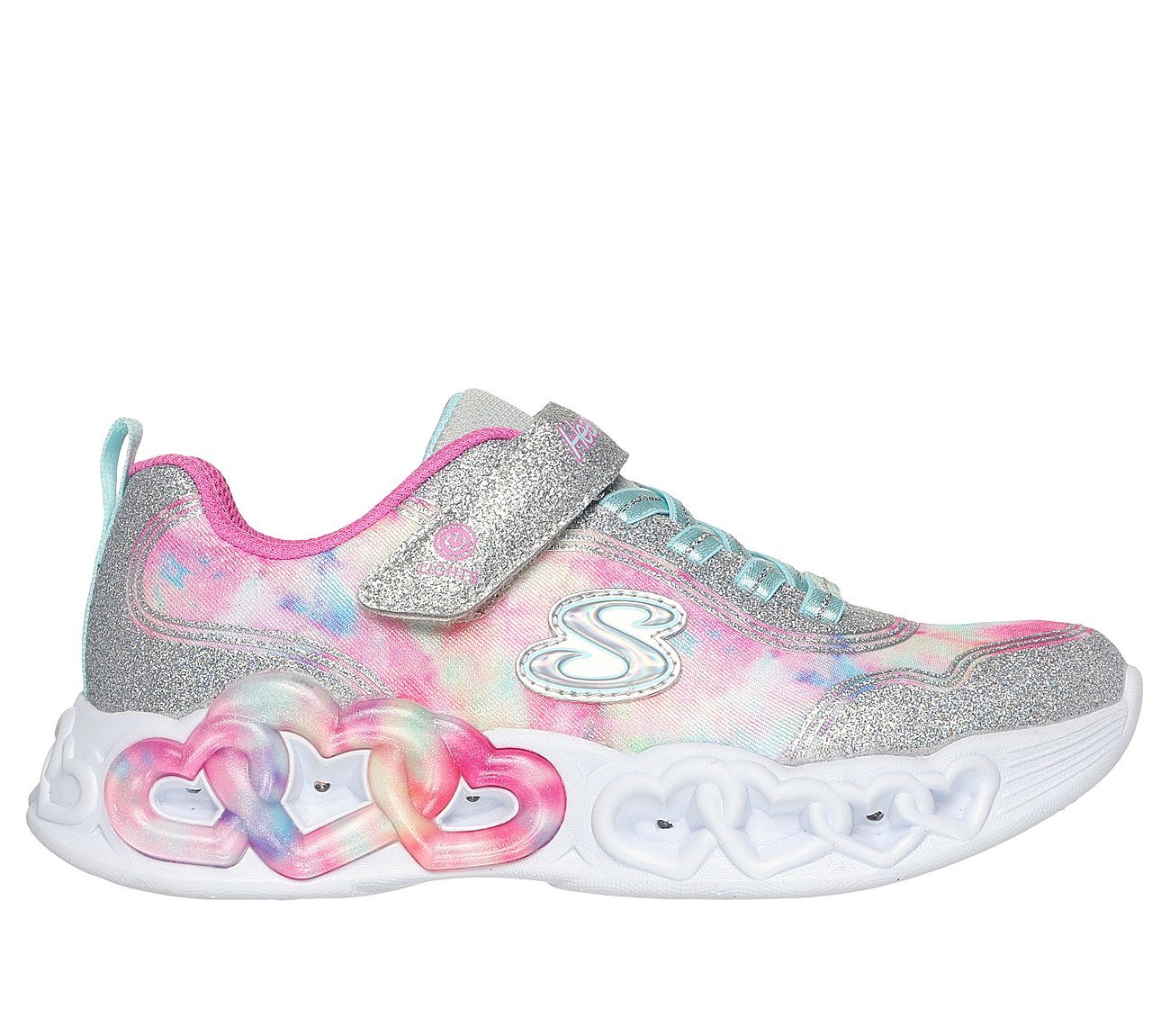 Skechers Παπούτσι για Κορίτσι - Infinite Heart Lights: Color Lovin 303753L-SMLT SILVER