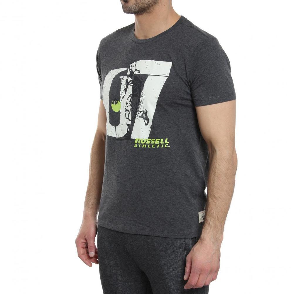 T-SHIRT ΚΟΝΤΟΜΑΝΙΚΟ Ανδρικό RUSSELL DISTR PRINT AND VINTAGE WASH
