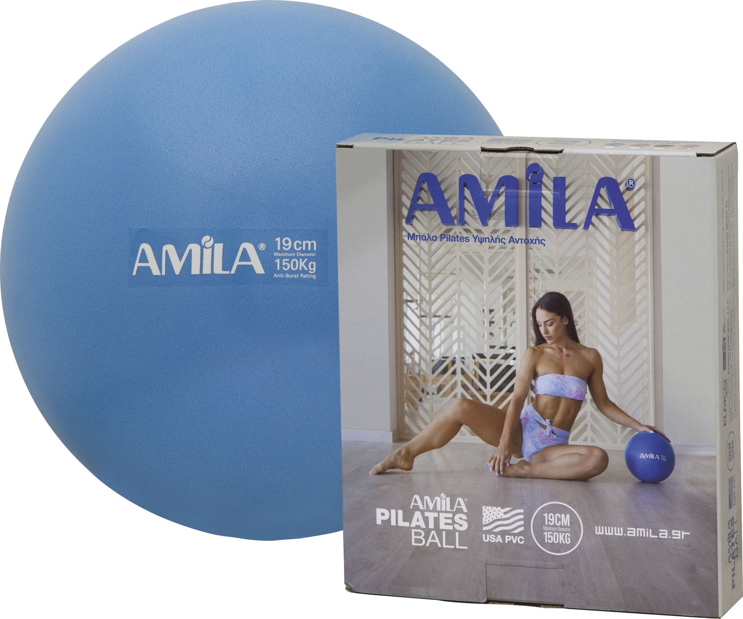 Amila Μπάλα Γυμναστικής - Pilates Ball 19 cm - Blue - 48400