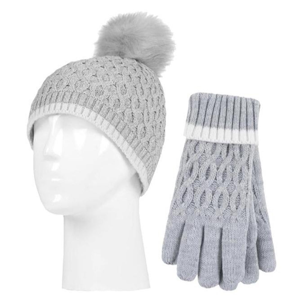Heat Holders Σετ Παιδικό Σκουφάκι με Γάντια Πλεκτό - Cloud Grey - 80080-8764