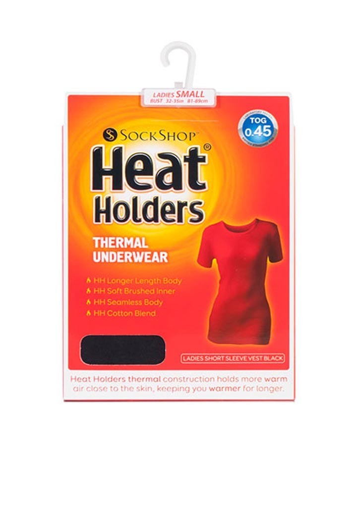 Heat Holders Γυναικεία Ισοθερμική Κοντομάνικη Μπλούζα - Ladies Short Sleeve Vest - Black - 80117