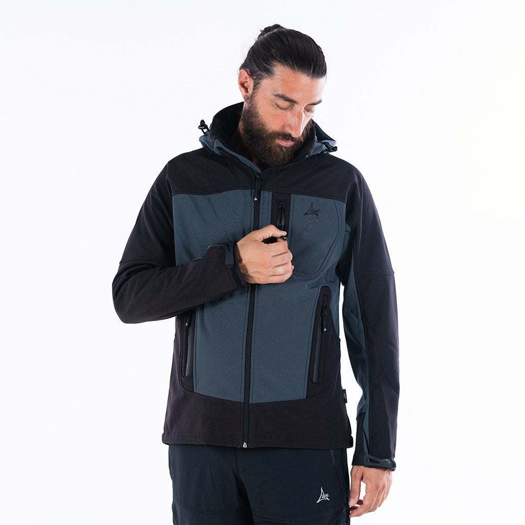 Apu Ανδρικό Αδιάβροχο Αντιανεμικό Μπουφάν - Softshell Jacket Hima-a-laya II - 80535 - Grey Black