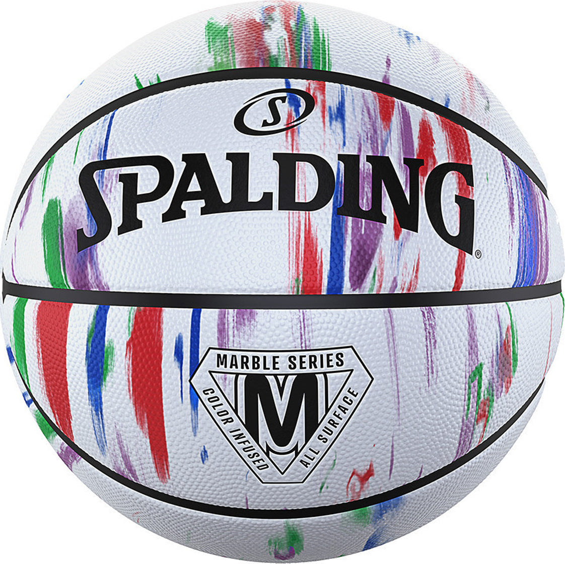 Spalding Μπάλα Μπάσκετ Marble Series Rainbow Size 7 - Rubber Basketball Outdoor - 84-397Z1