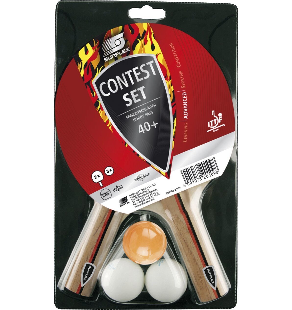 Sunflex Σετ Ping Pong Contest (2 ρακέτες + 3 μπαλάκια) - 97231