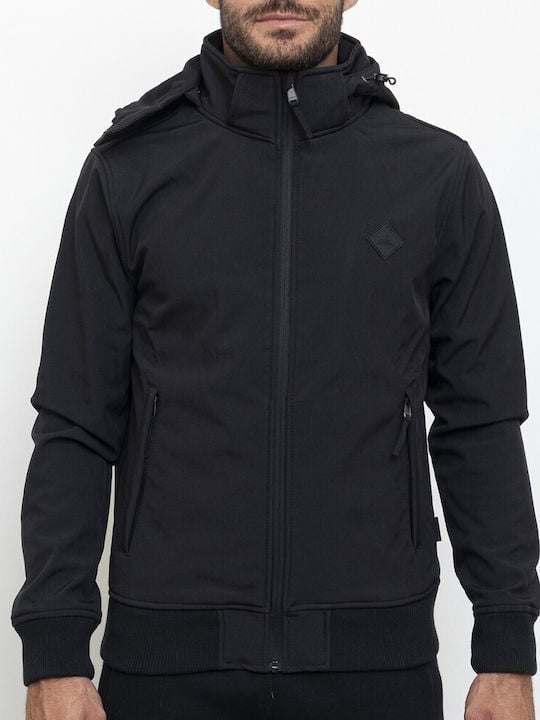 Russell Athletic Ανδρικό Μπουφάν - Zip Through Hoody Softshell Jacket - A3-722-2-099 - Black