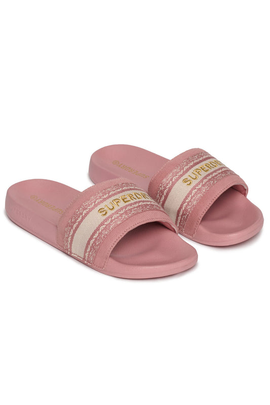 Superdry Γυναικείες Παντόφλες - Webbing Interest Pool Sliders - WF310241A-MIP - Ash Rose