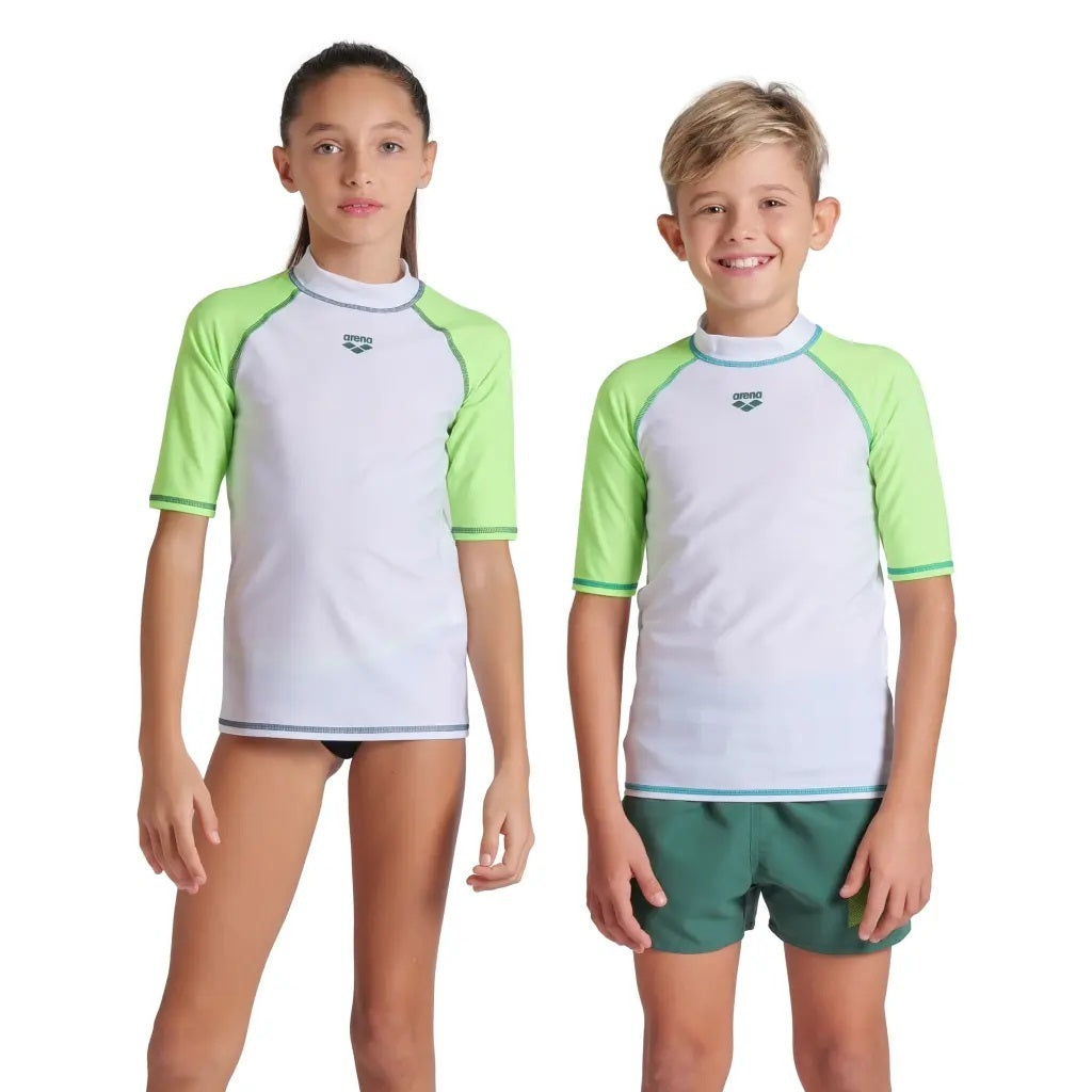 Arena Unisex Jr Παιδικό Μαγιό - Arena Rash Vest - 006295-106 - White Light Green