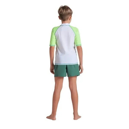Arena Unisex Jr Παιδικό Μαγιό - Arena Rash Vest - 006295-106 - White Light Green
