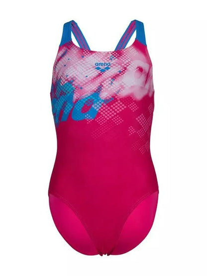 Arena Παιδικό Μαγιό Για Κορίτσια - Splash Point Swimsuit V Back - 007225-900 - Pink