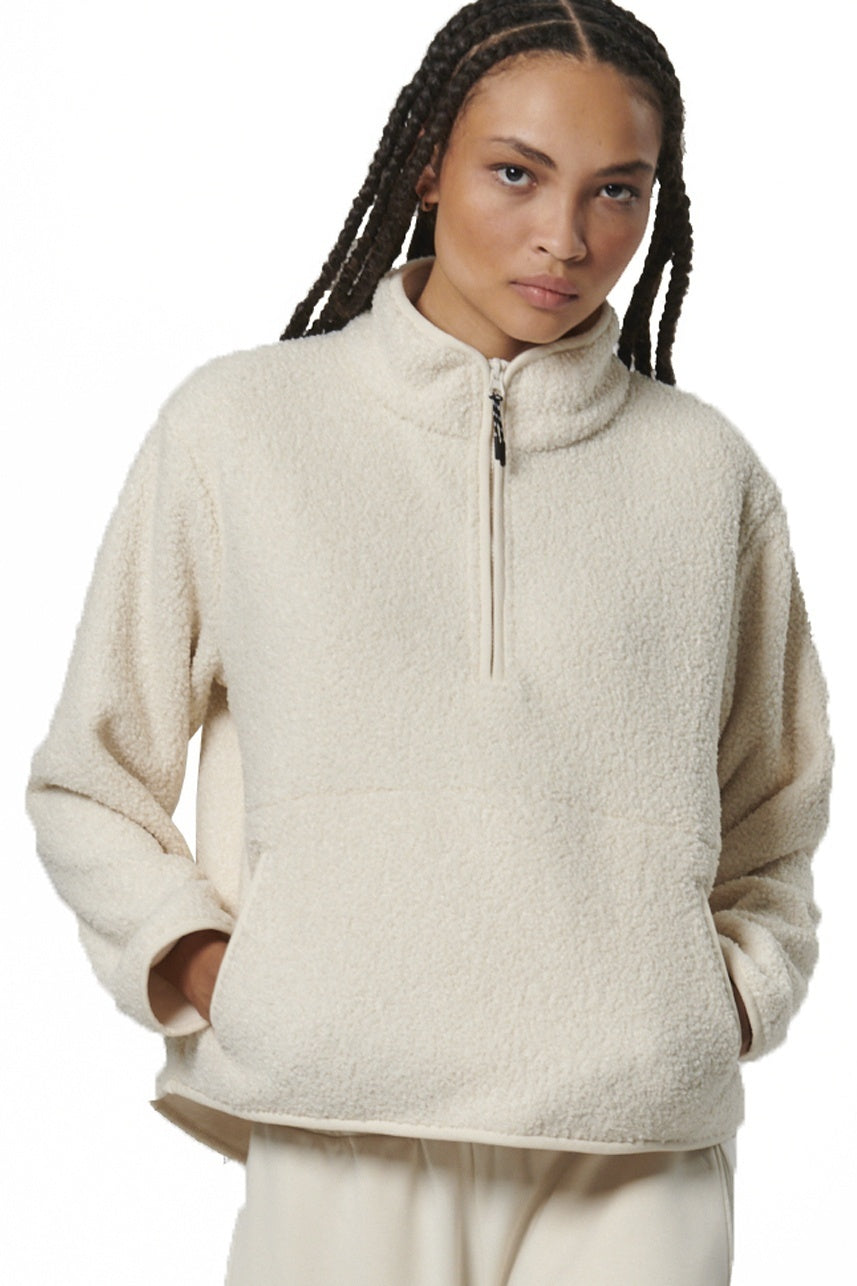 Body Action Γυναικείο oversized boucle-fleece Φούτερ - 061529-01-PRIST.ECRU