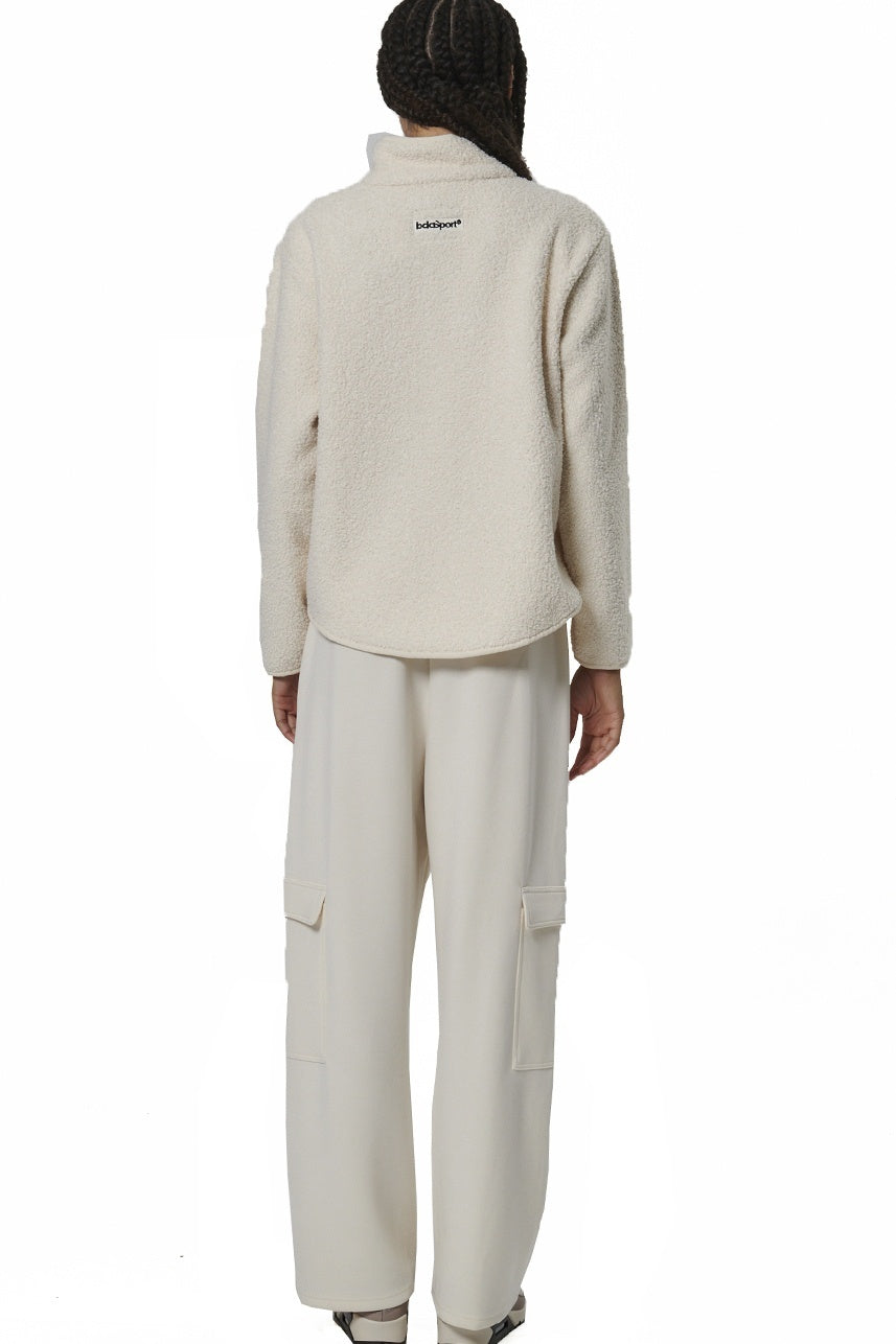 Body Action Γυναικείο oversized boucle-fleece Φούτερ - 061529-01-PRIST.ECRU