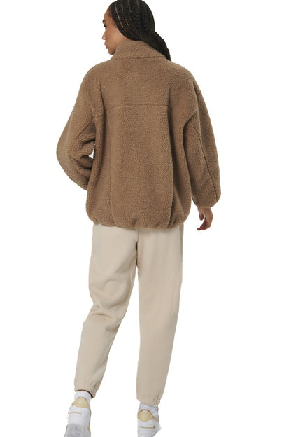 Body Action Γυναικεία sheepskin ζακέτα - 071519-01-SAND BROWN