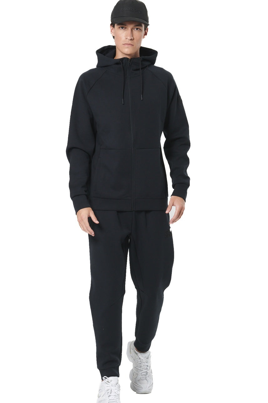 Body Action Ανδρική Fleece Zακέτα με Kουκούλα - 073521-01-BLACK