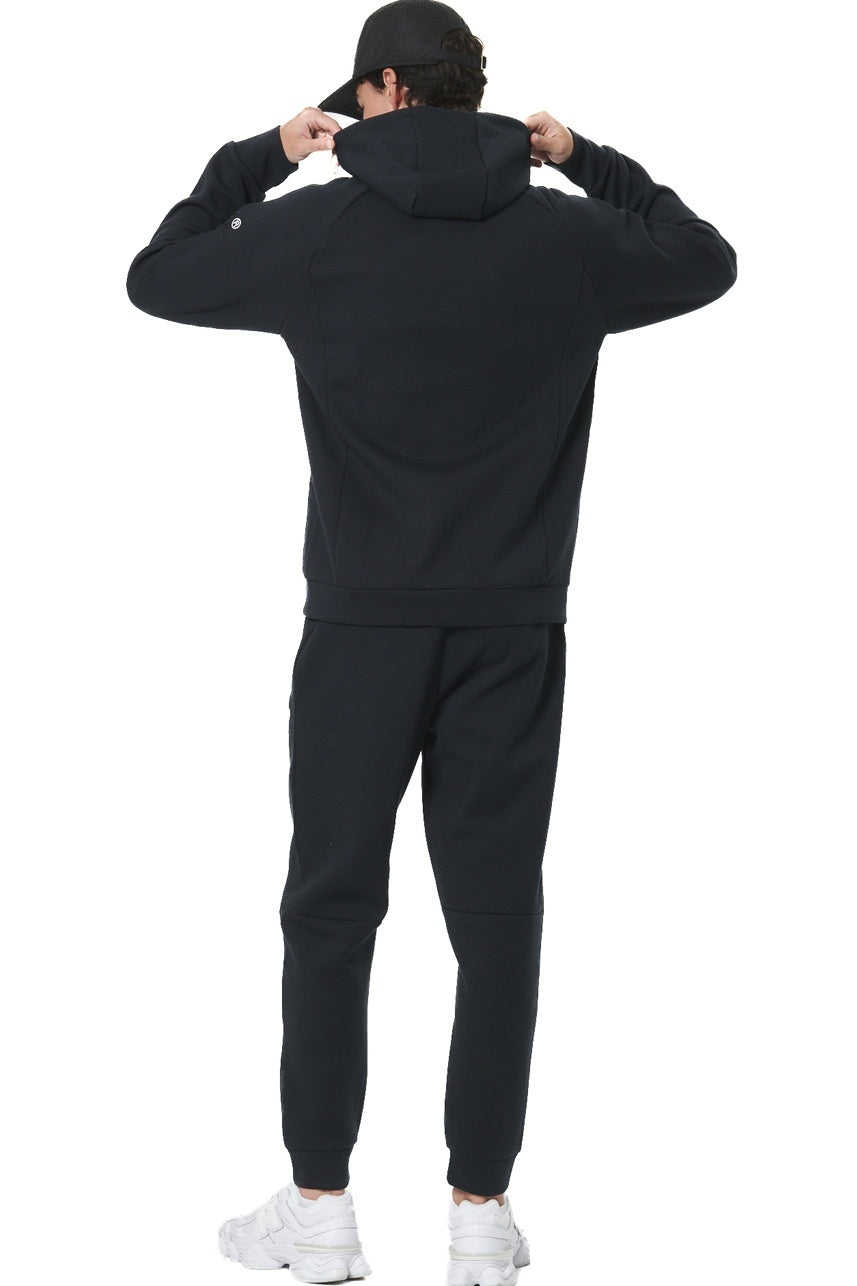 Body Action Ανδρική Fleece Zακέτα με Kουκούλα - 073521-01-BLACK