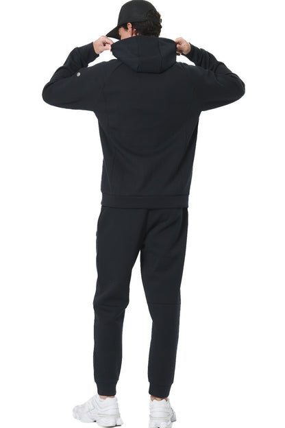 Body Action Ανδρική Fleece Zακέτα με Kουκούλα - 073521-01-BLACK