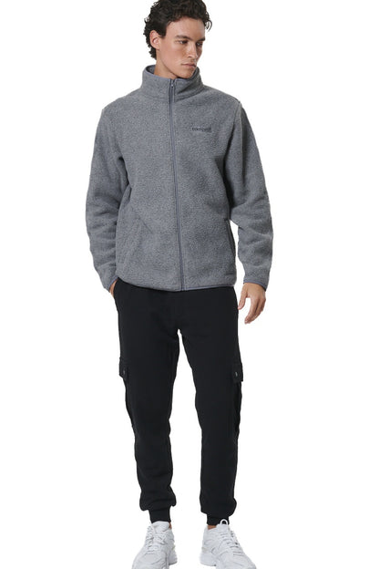 Body Action Ανδρική Sherpa Fleece Zακέτα - 073526-01-PEARL GREY