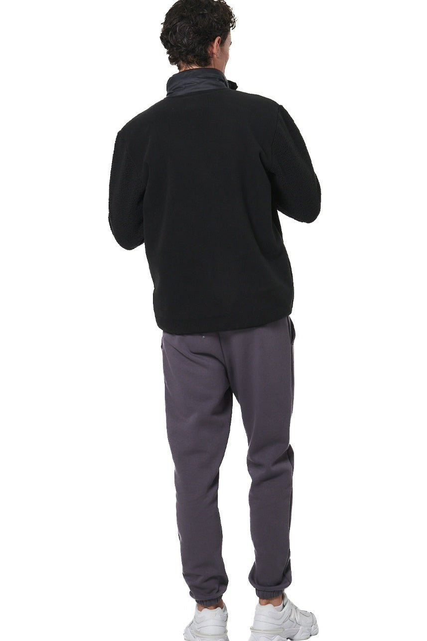 Body Action Ανδρική Sherpa Fleece Zακέτα - 073531-01-BLACK