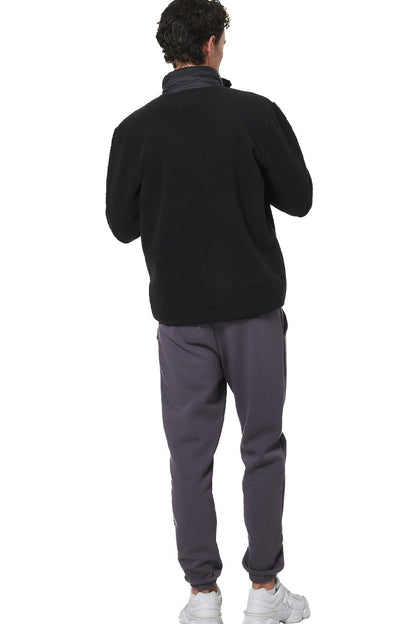 Body Action Ανδρική Sherpa Fleece Zακέτα - 073531-01-BLACK