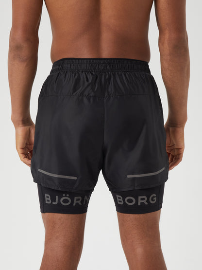 Bjorn Borg Ανδρικό Σορτς - Borg Running Shorts 2 In 1 - Black Beauty 10002202-BK001