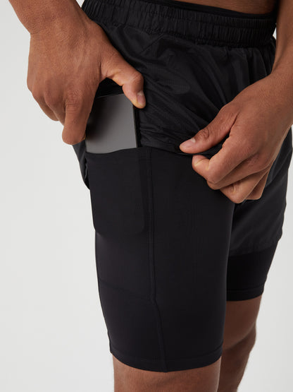 Bjorn Borg Ανδρικό Σορτς - Borg Running Shorts 2 In 1 - Black Beauty 10002202-BK001