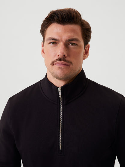 Bjorn Borg Ανδρική Μακρυμάνικη Μπλούζα Με Φερμουάρ - Centre Half Zip - Black Beauty