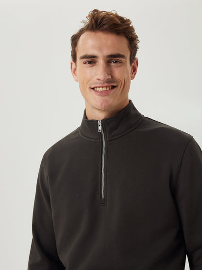 Bjorn Borg Ανδρική Μακρυμάνικη Μπλούζα Με Φερμουάρ - Centre Half Zip - Peat