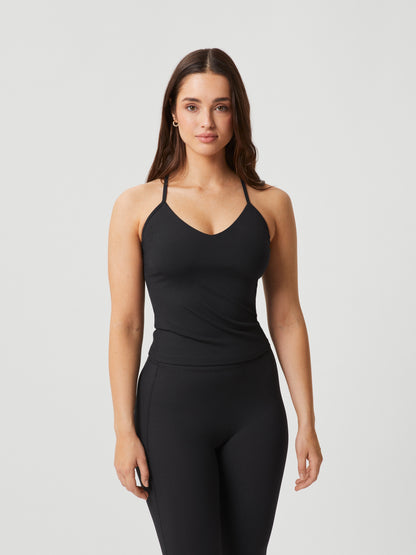 Bjorn Borg Γυναικείο Τοπ Με Χιαστί Τιράντα - Studio Rib Strap Tank - Black Beauty