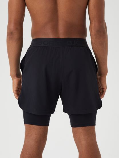 Bjorn Borg Ανδρικό Σορτς - Borg 2 In 1 Shorts - Black Beauty