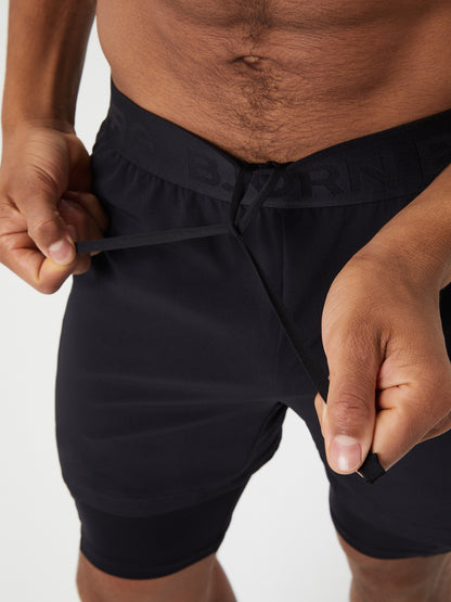 Bjorn Borg Ανδρικό Σορτς - Borg 2 In 1 Shorts - Black Beauty