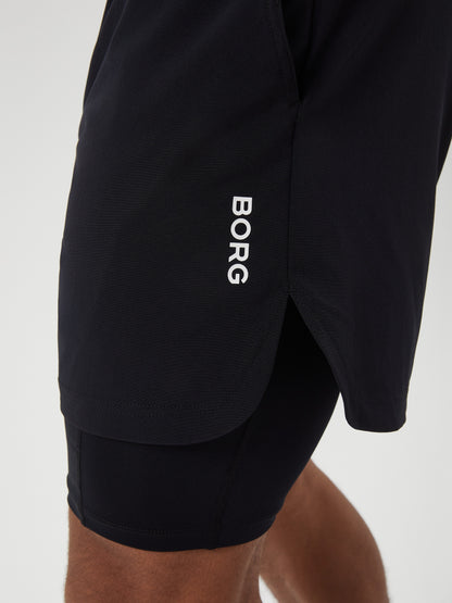 Bjorn Borg Ανδρικό Σορτς - Borg 2 In 1 Shorts - Black Beauty