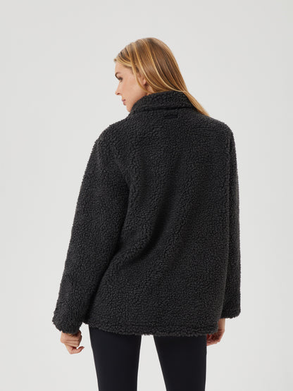 Bjorn Borg Γυναικεία Ζακέτα Fleece - Studio Pile Jacket - Dark Antracite Melange