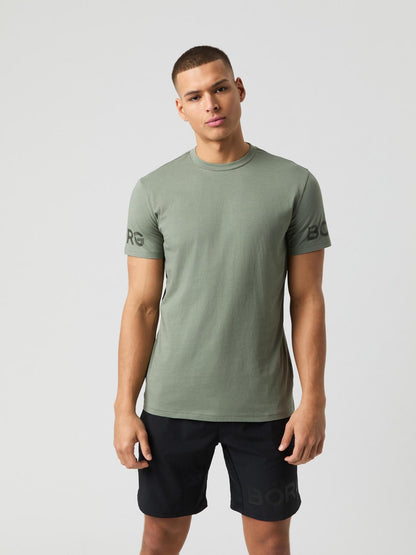 Bjorn Borg Ανδρικό Αθλητικό T-Shirt - Borg Cotton T-Shirt - Agave Green